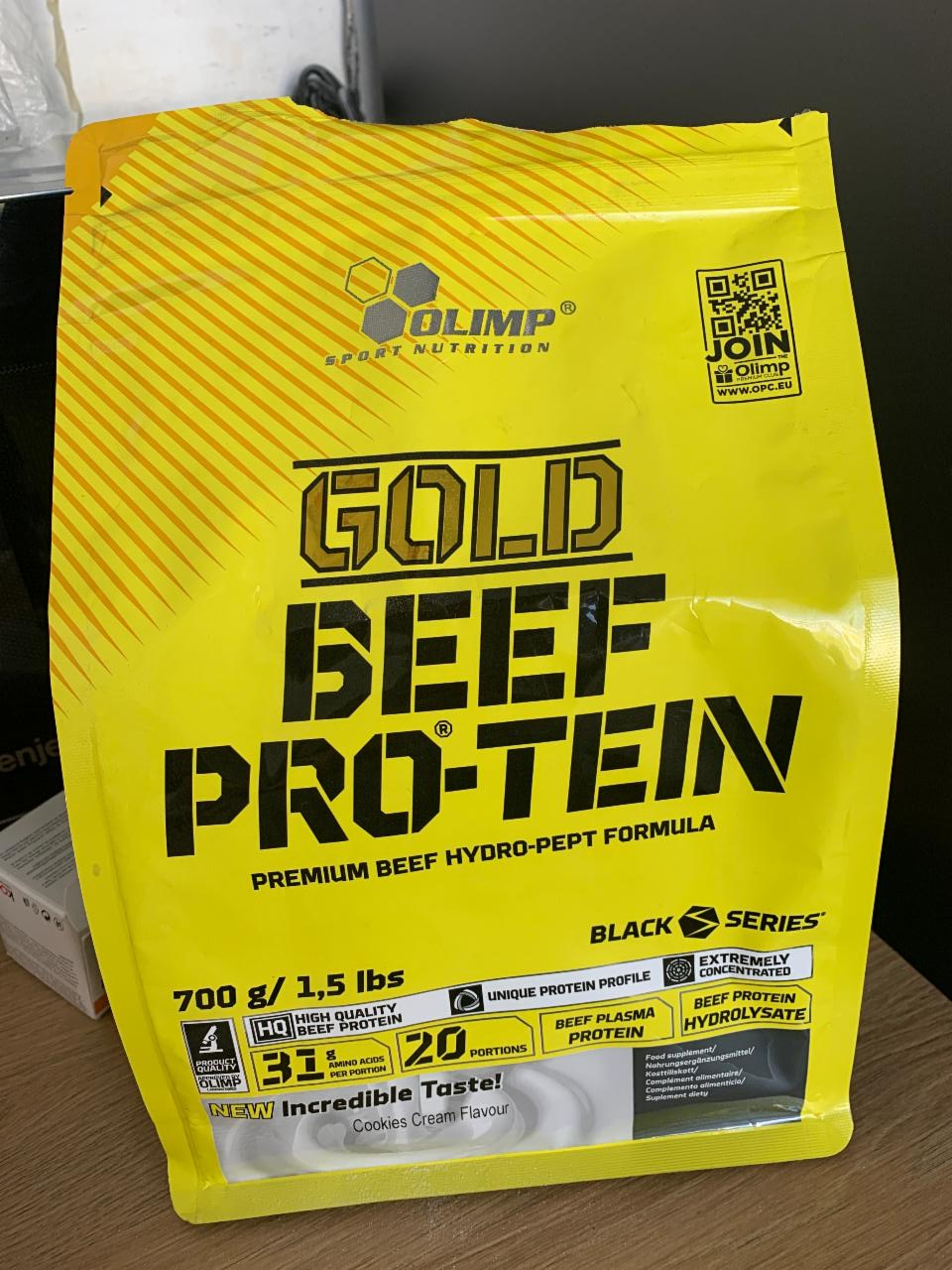 Fotografie - Gold beef protein Cookies cream