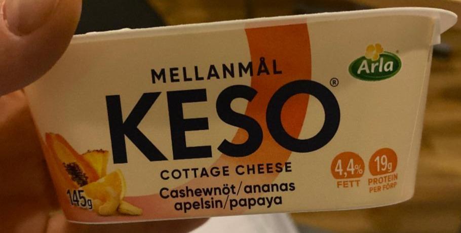 Fotografie - Keso cottage cheese ananás/apelsin/papaya