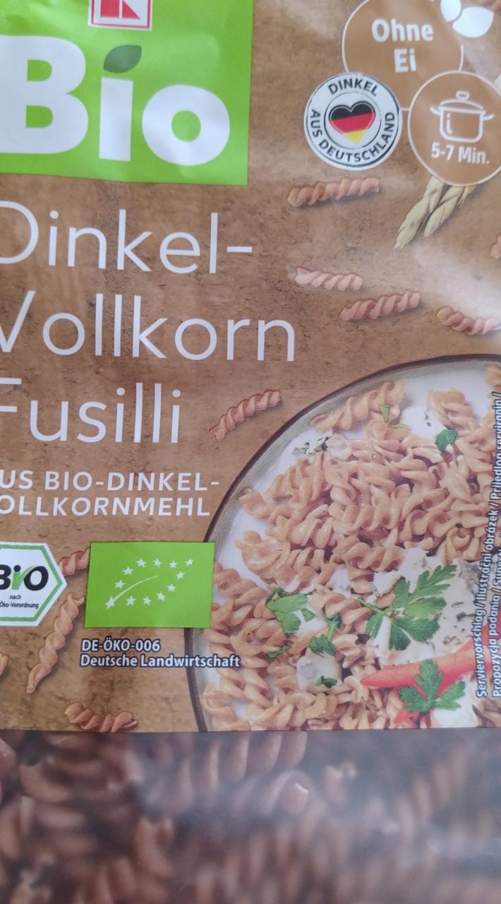 Fotografie - Dinkel-Vollkorn Fusilli K-Bio