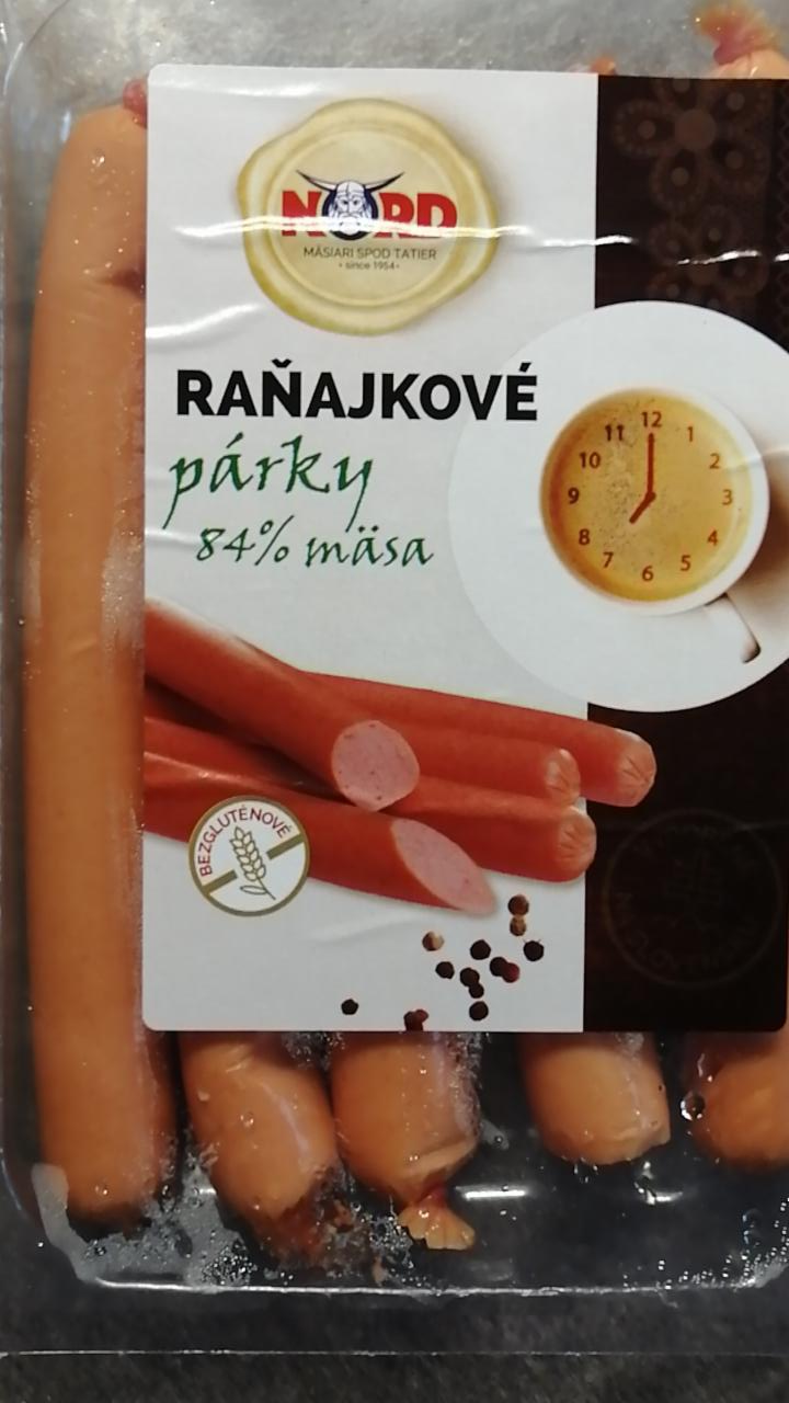 Fotografie - Raňajkové párky 84% mäsa Nord