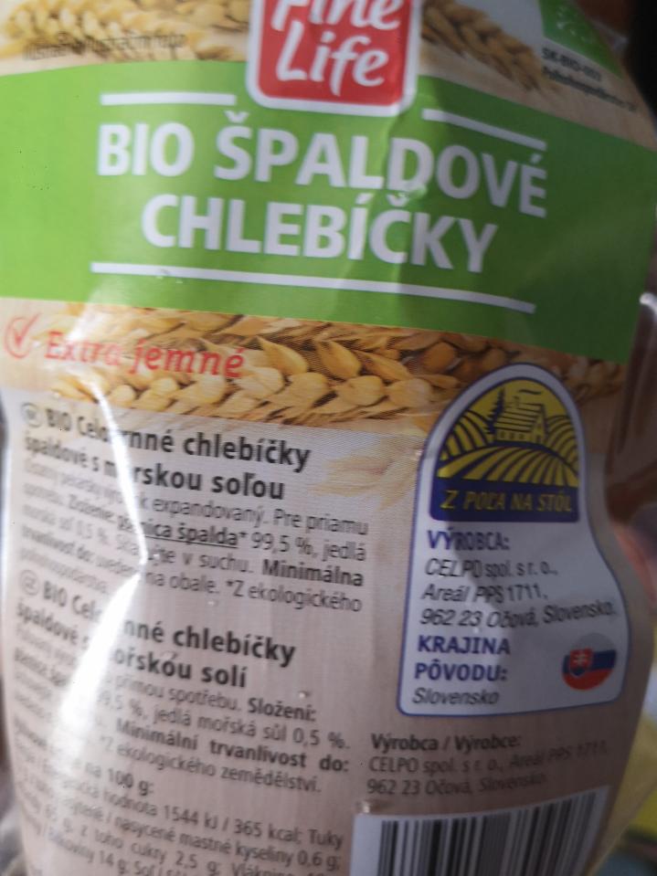 Fotografie - BIO Fine Life Bio Špaldové chlebíčky s mořskou solí