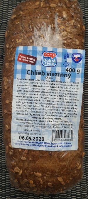 Fotografie - chlieb viaczrnný coop 400g