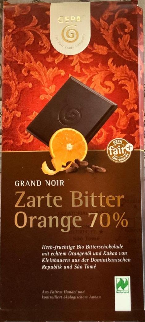 Fotografie - Grand noir Zarte bitter Orange 70% Gepa