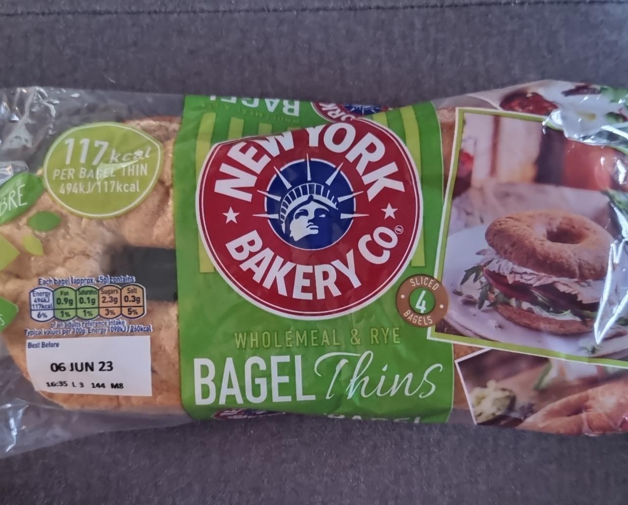 Fotografie - Wholemeal & Rye Bagel Thins New York Bakery Co.