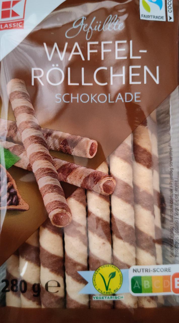 Fotografie - waffelröllchen shokolade