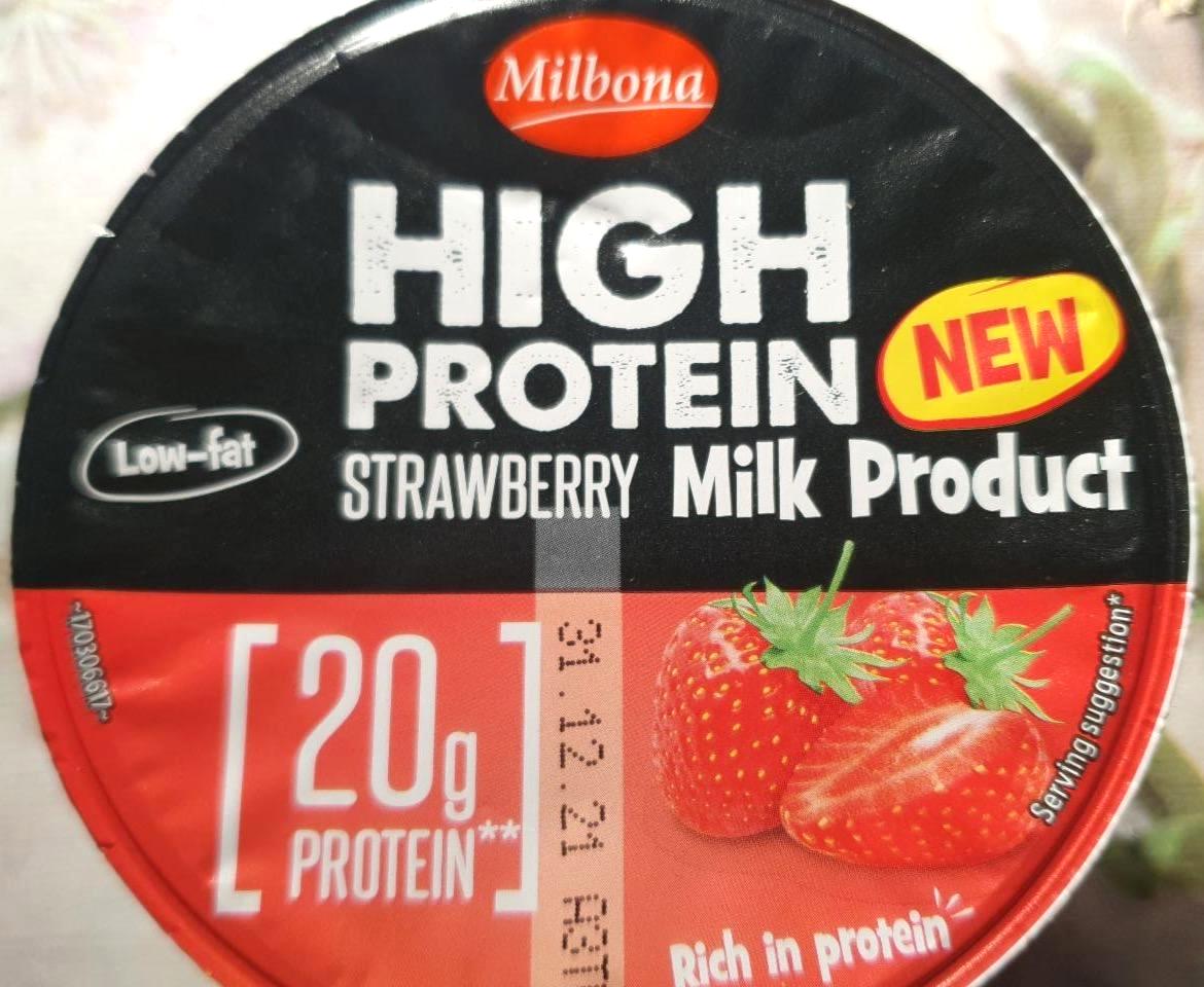 Fotografie - High protein strawberry milk product Milbona