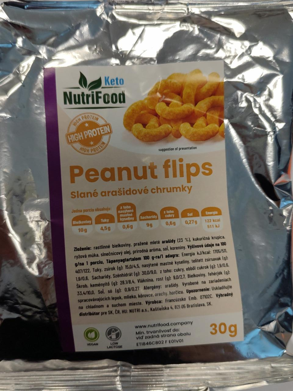 Fotografie - Peanut flips NutriFood Slané arašidové chrumky