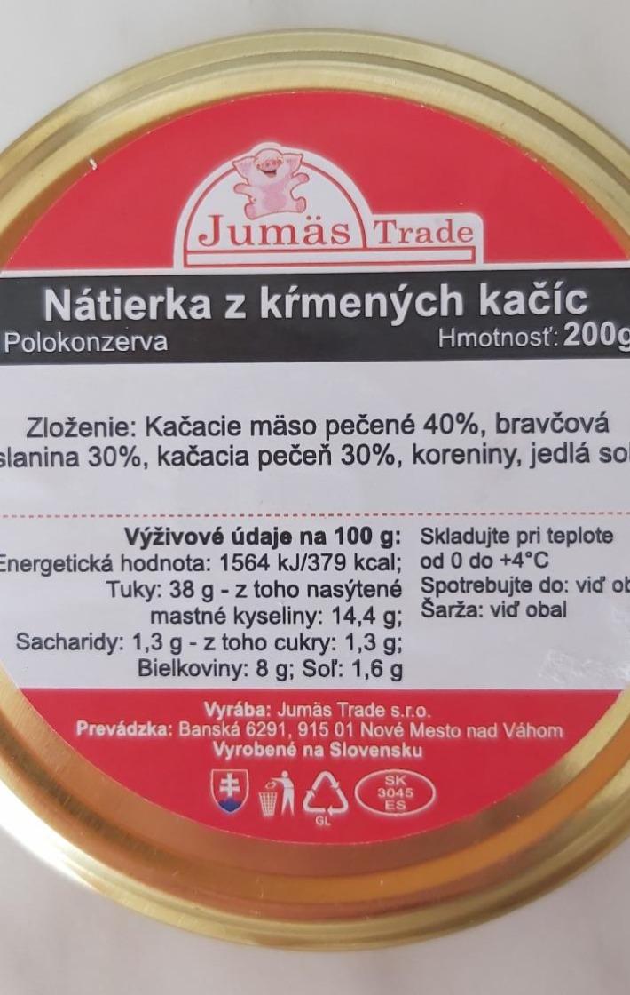 Fotografie - Nátierka z kŕmených kačíc Jumäs Trade