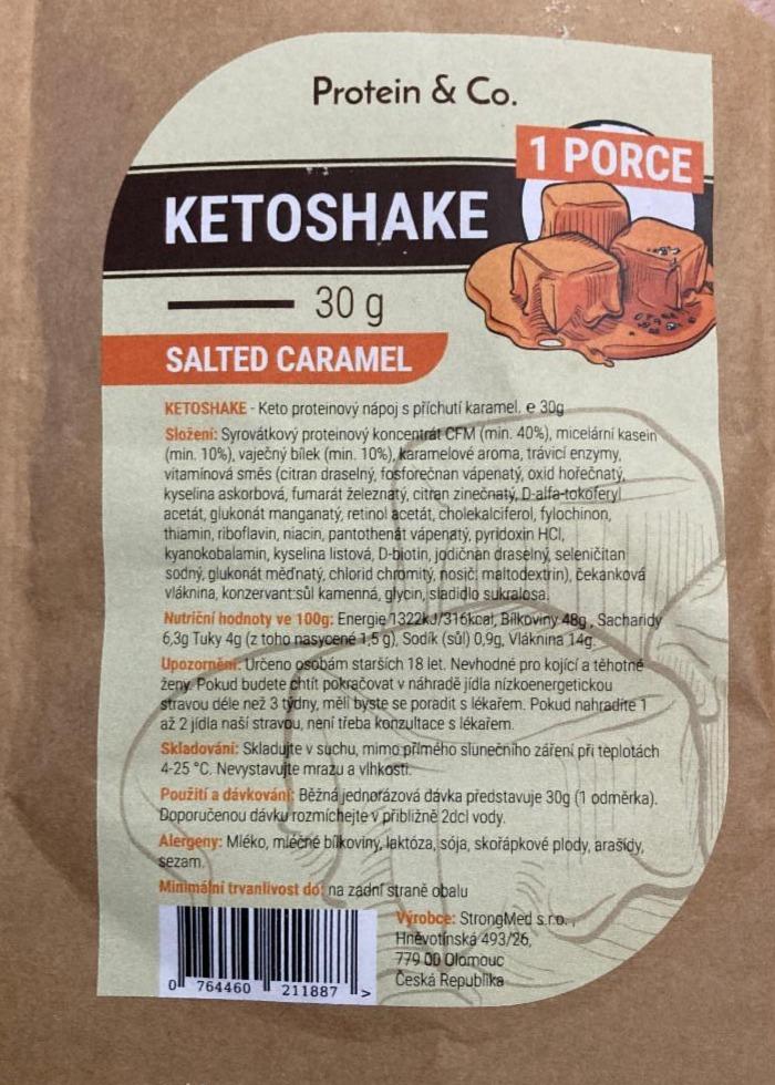 Fotografie - Ketoshake Salted Caramel Protein & Co.