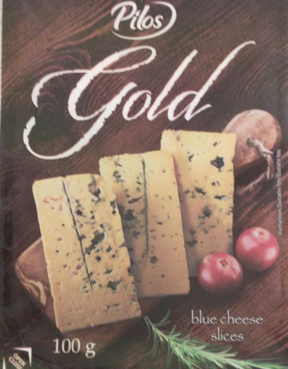 Fotografie - Gold blue cheese slices Pilos