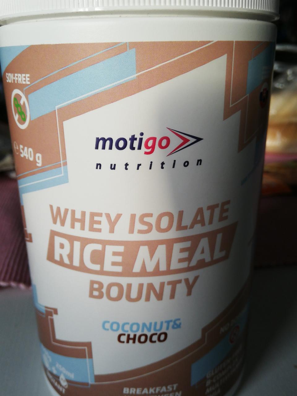 Fotografie - Whey Isolate Rice Meal Bounty Coconut & Choco Motigo