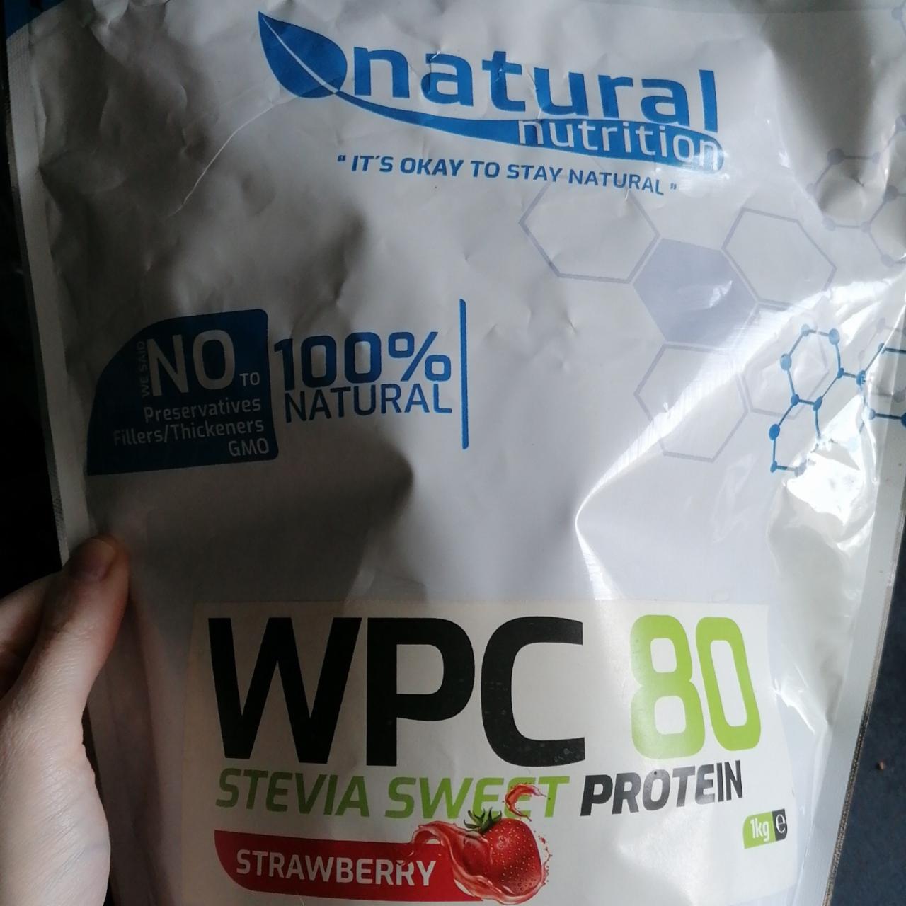 Fotografie - WPC 80 Stevia sweet protein Strawberry Natural Nutrition