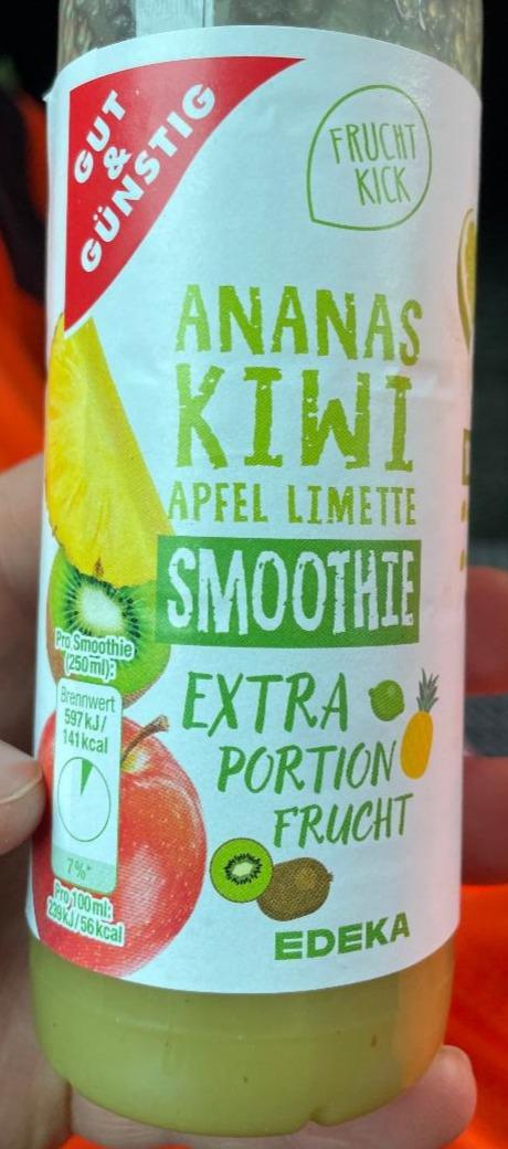 Fotografie - Ananas Kiwi Apfel Limette Smoothie Gut&Günstig