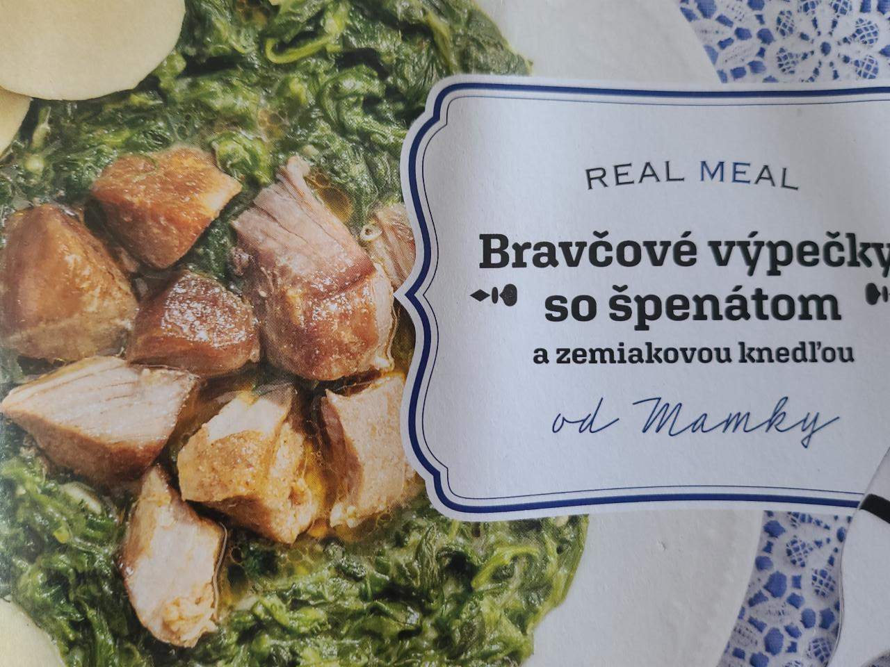 Fotografie - Bravčové výpečky so špenátom a zemiakovou knedľou Real Meal