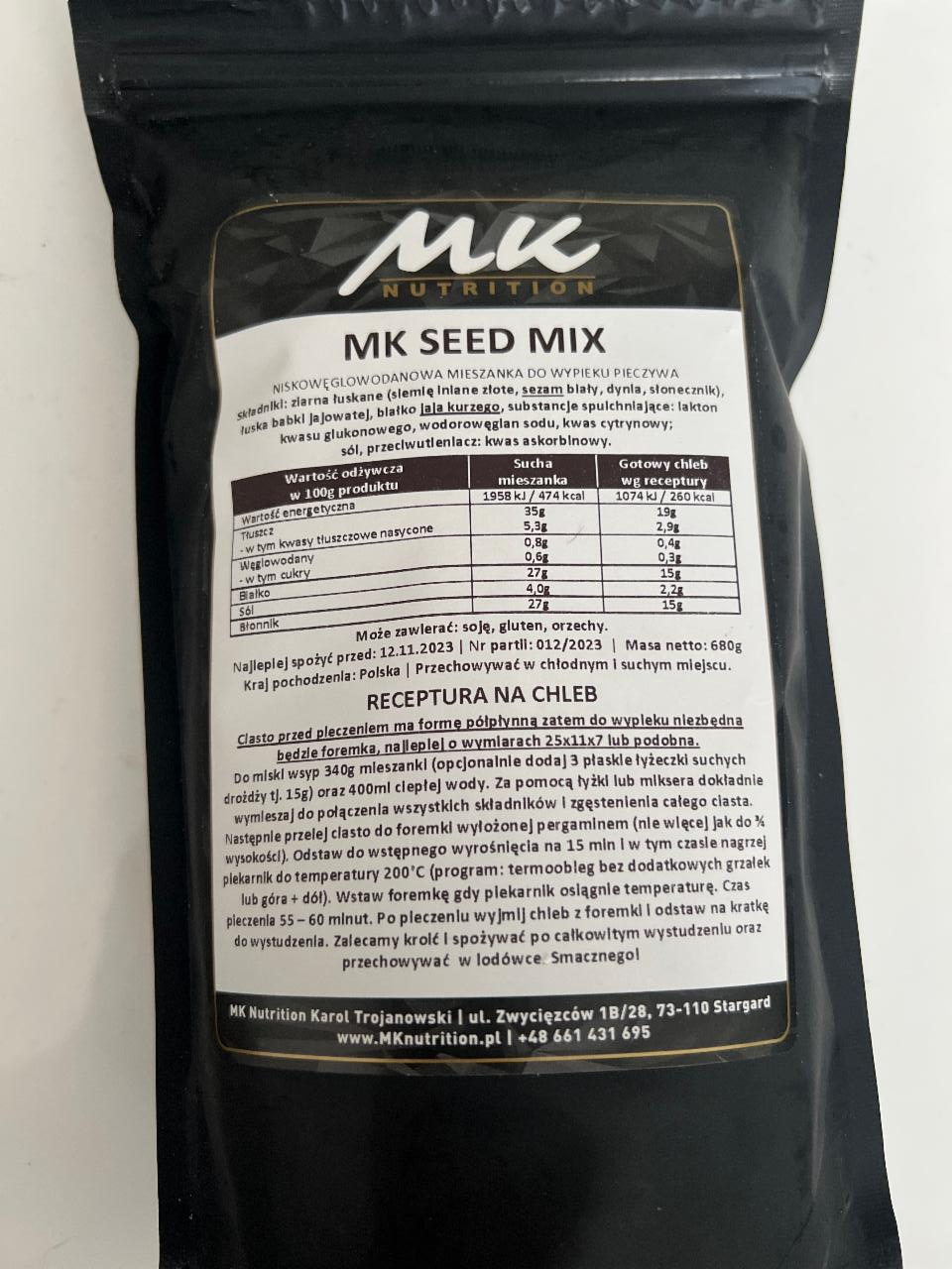 Fotografie - MK Seed Mix (hodnoty pre suchú zmes)