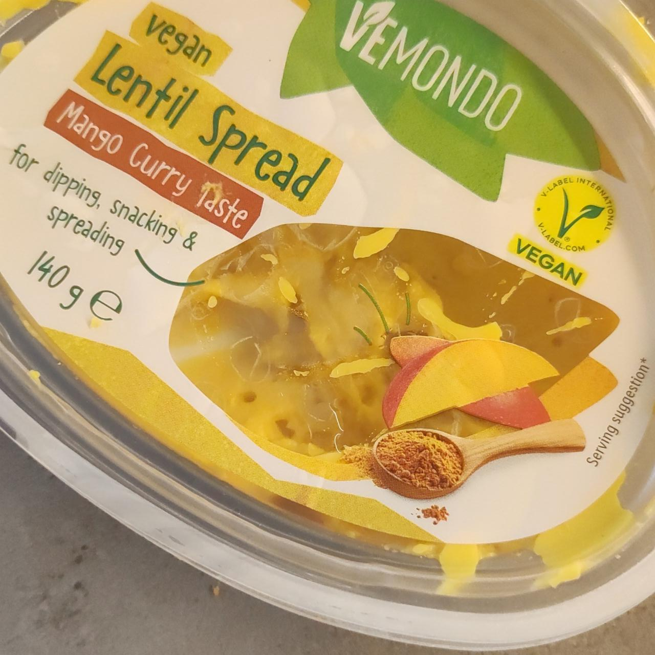 Fotografie - Vegan Lentil Spread Mango Curry Taste Vemondo