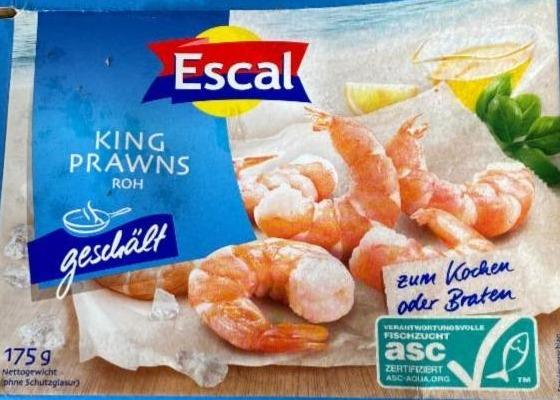 Fotografie - King Prawns roh geschält Escal