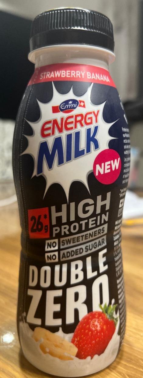 Fotografie - Energy Milk 26g High Protein Double Zero Strawberry Banana Emmi