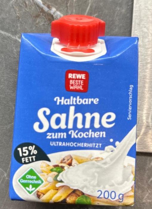 Fotografie - Sahne zum Kochen 15% Fett Rewe