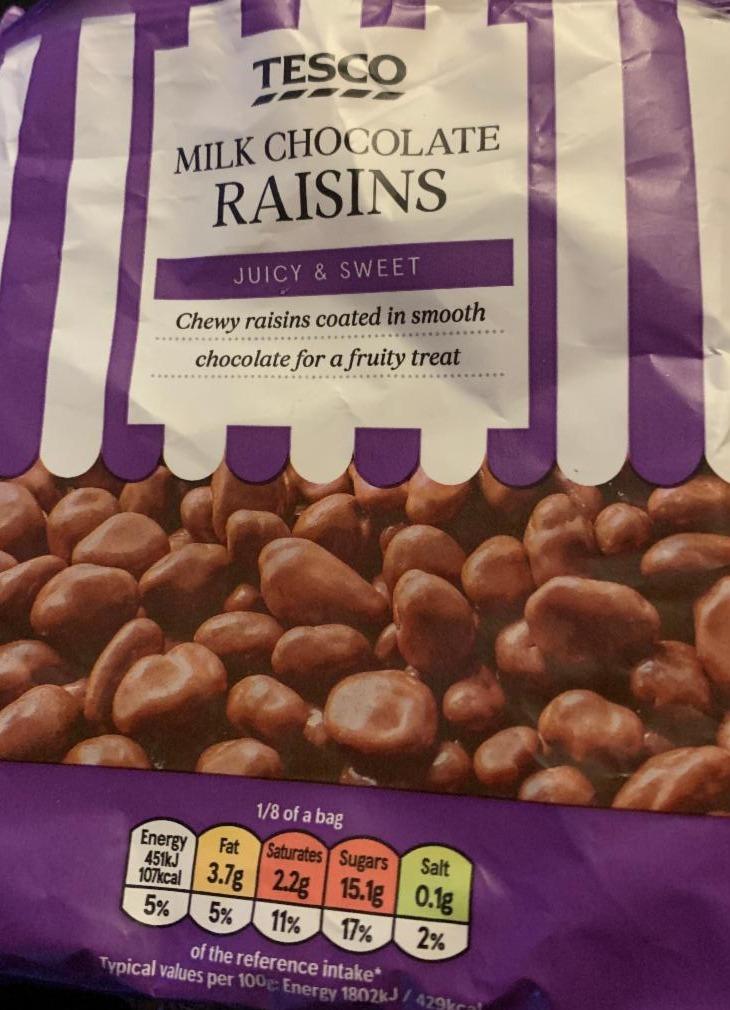 Fotografie - milk chocolate raisins Tesco