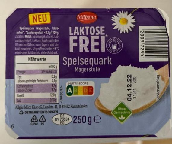 Fotografie - Laktose frei Speisequark Magerstufe Milbona