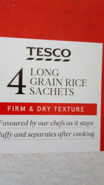 Fotografie - 4 long grain rice sachets Tesco