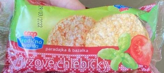 Fotografie - Ryžové chlebíčky paradajka & bazalka Coop Tradičná kvalita