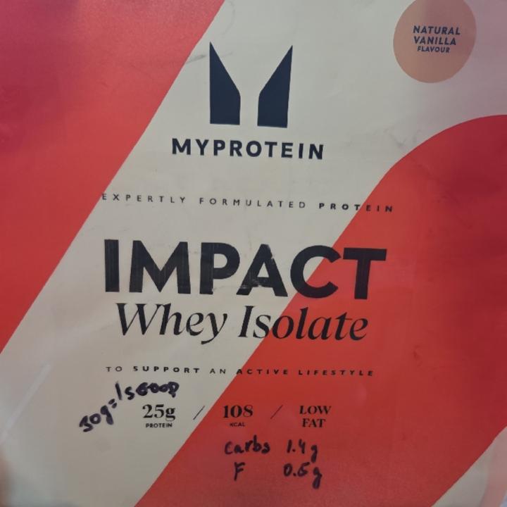 Fotografie - Impact Whey Isolate Natural Vanilla Flavour Myprotein