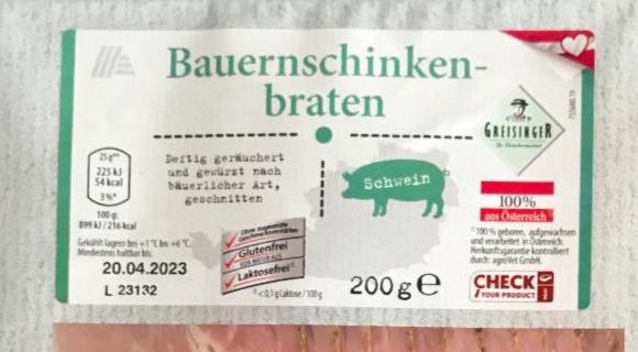 Fotografie - Bauernschinken-braten Greisinger