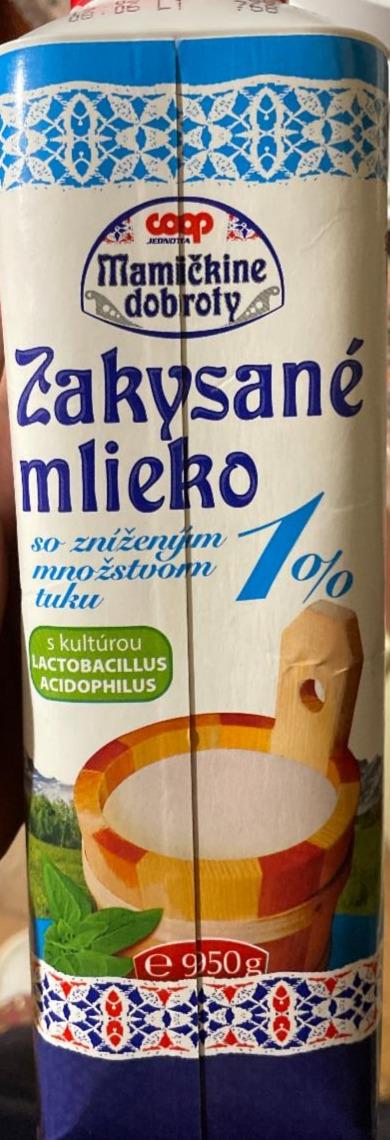 Fotografie - Zakysané mlieko so zníženým množstvom tuku 1% Coop