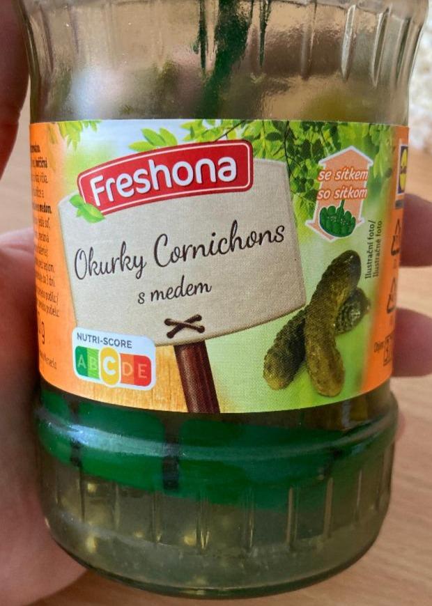 Fotografie - Okurky Cornichons s medem Freshona