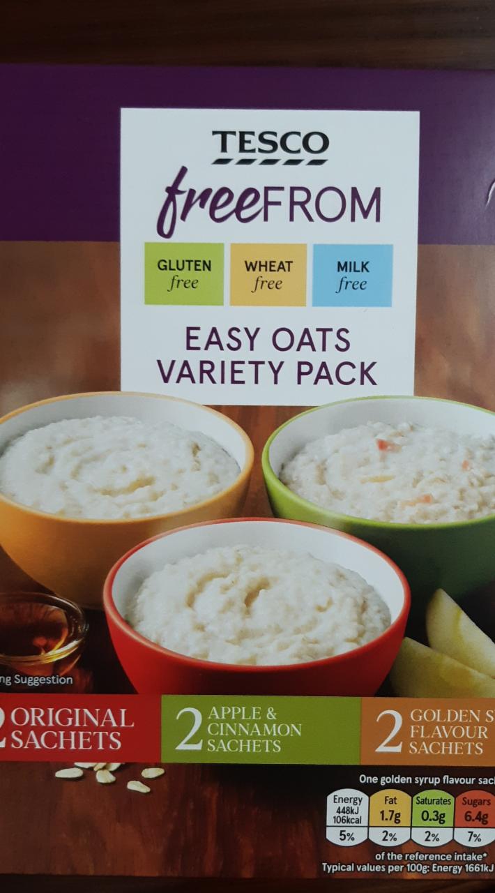 Fotografie - Easy Oats Variety pack Tesco Apple & Cinnamon