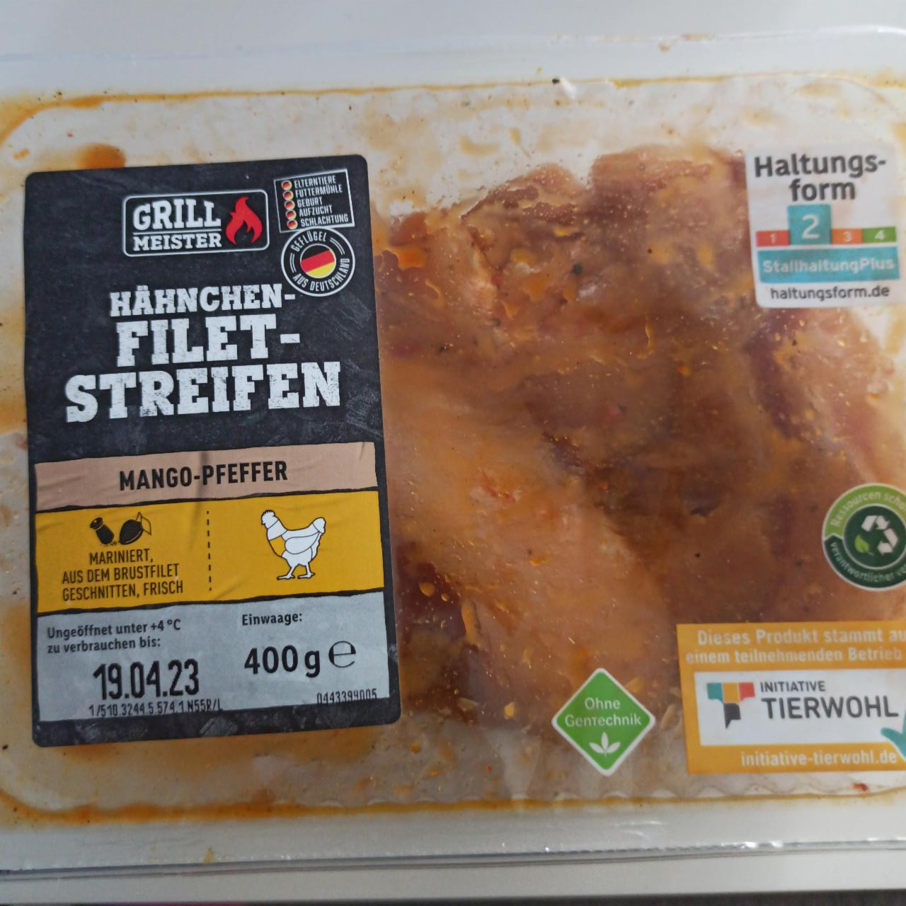 Fotografie - Hähnchen-Filet-Streifen Mango-Pfeffer Grill Meister