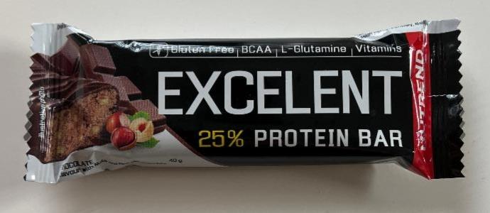 Fotografie - Excelent 25% protein bar Chocolate flavour with nuts and real milk chocolate Nutrend
