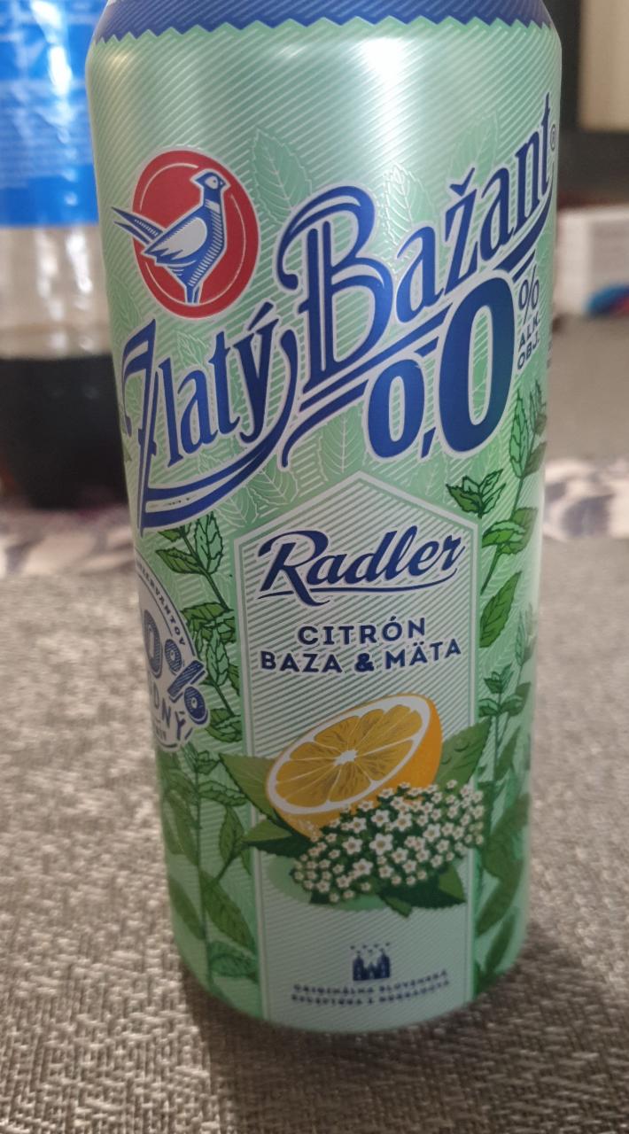 Fotografie - Zlatý Bažant 0,0% Radler citrón baza & mäta