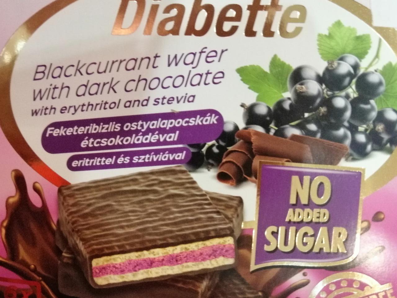 Fotografie - Blackcurrant wafer with dark chocolate with erythirol and stevia Dibette