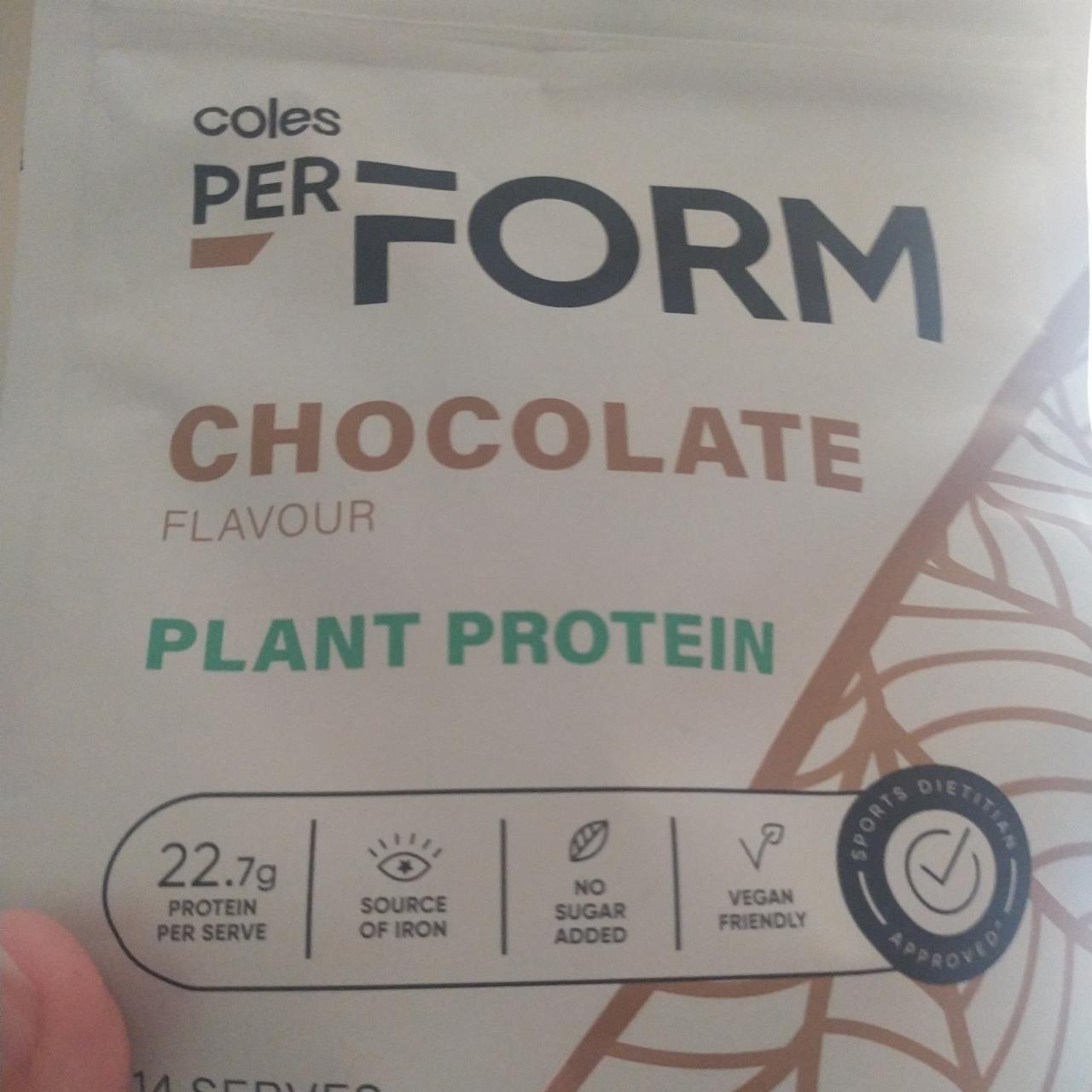 Fotografie - Plant Protein Chocolate flavour Coles PerForm