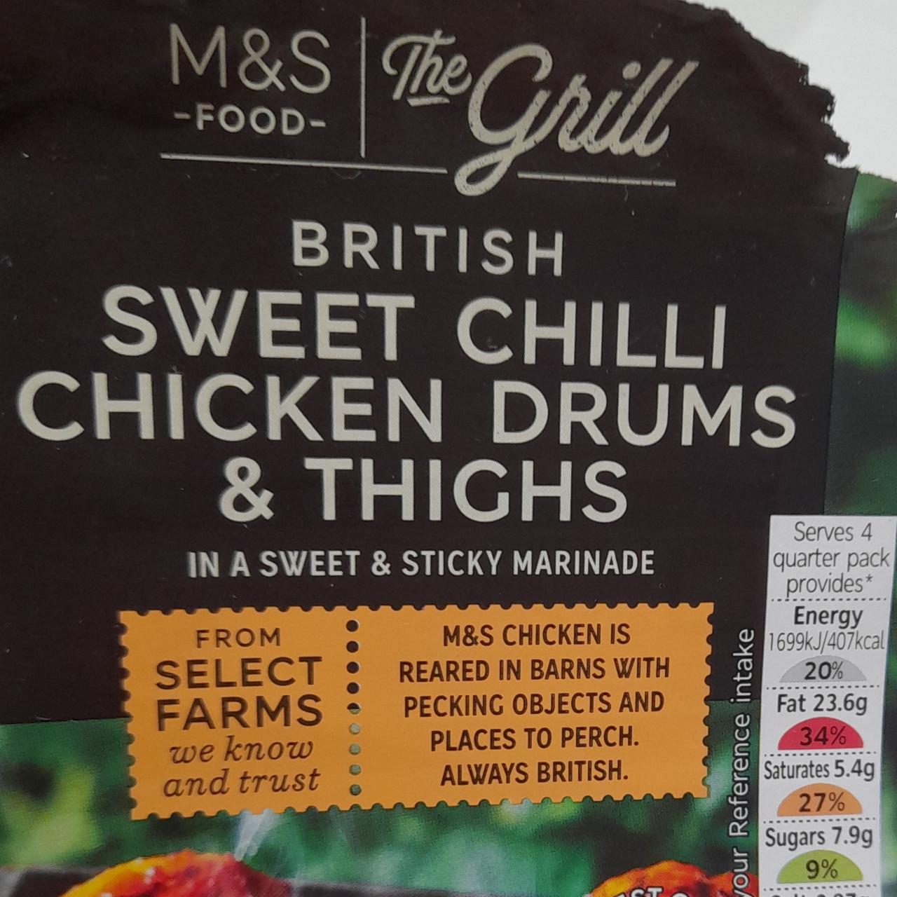 Fotografie - British Sweet chilli chicken drums & tighs M&S Food