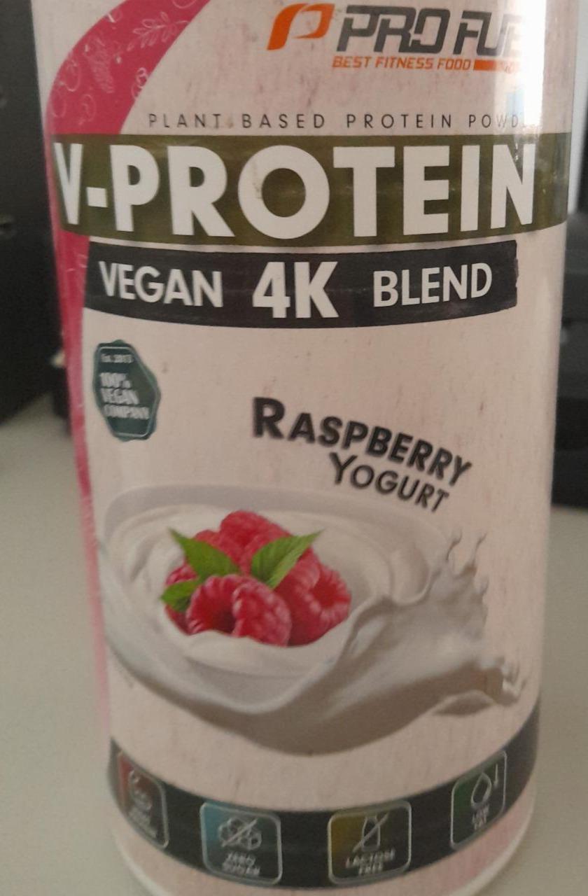 Fotografie - V-Protein Vegan 4K Blend Raspberry Yogurt Pro Fuel