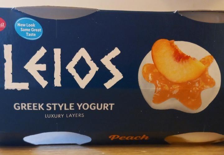 Fotografie - Leios greek style yogurt peach flavour Milbona
