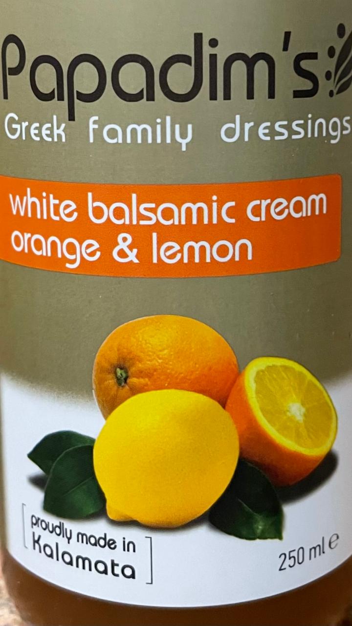 Fotografie - White balsamic cream Orange & lemon Papadim’s