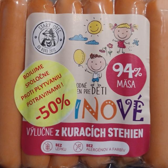 Fotografie - Párky vyrobené nielen pre deti hydinové 94% mäsa Starý Otec