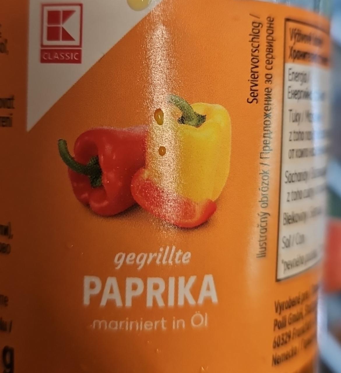 Fotografie - Gegrillte Paprika mariniert in Öl K-Classic