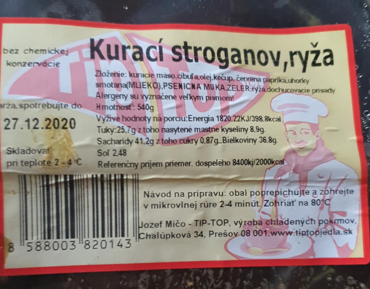 Fotografie - Kurací stroganov, ryža TIP-TOP