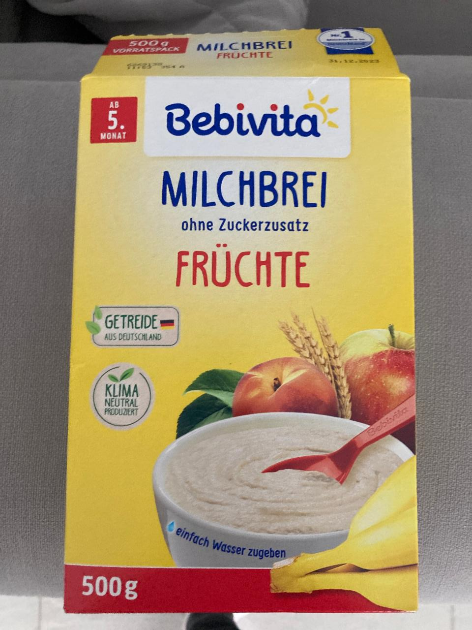 Fotografie - Milchbrei ohne Zuckerzusatz Fruchte Bebivita