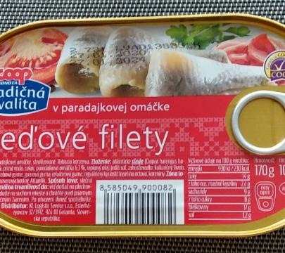 Fotografie - Sleďové filety v paradajkovej omáčke Coop