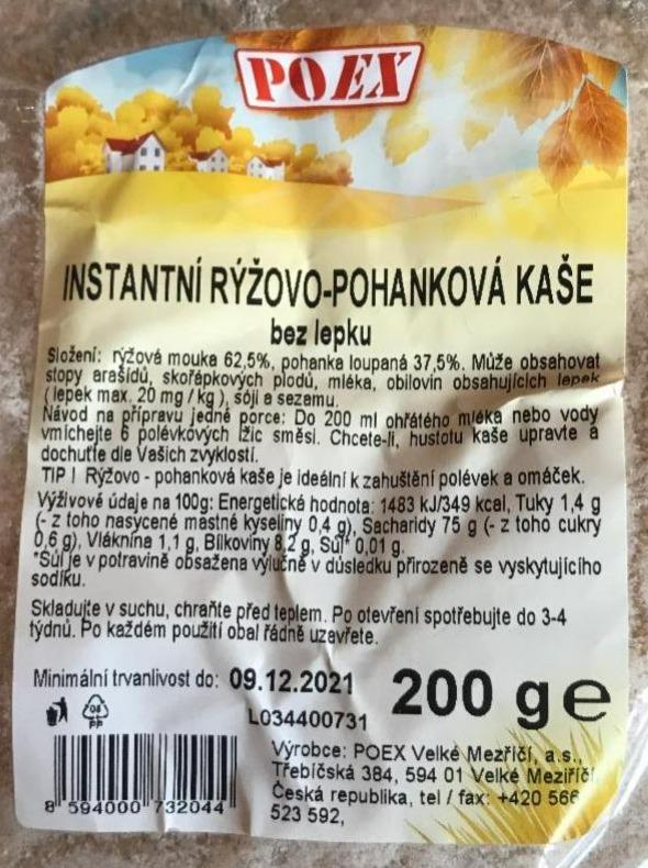 Fotografie - instantná kaša ryžovo-pohánková POEX