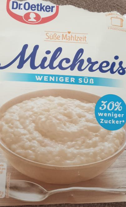 Fotografie - Oetker Milchreis (30% weniger Zucker)