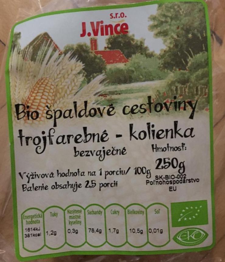 Fotografie - Bio špaldové cestoviny trojfarebné - kolienka bezvaječné