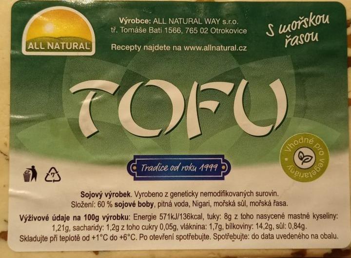 Fotografie - Tofu s mořskou řasou All Natural